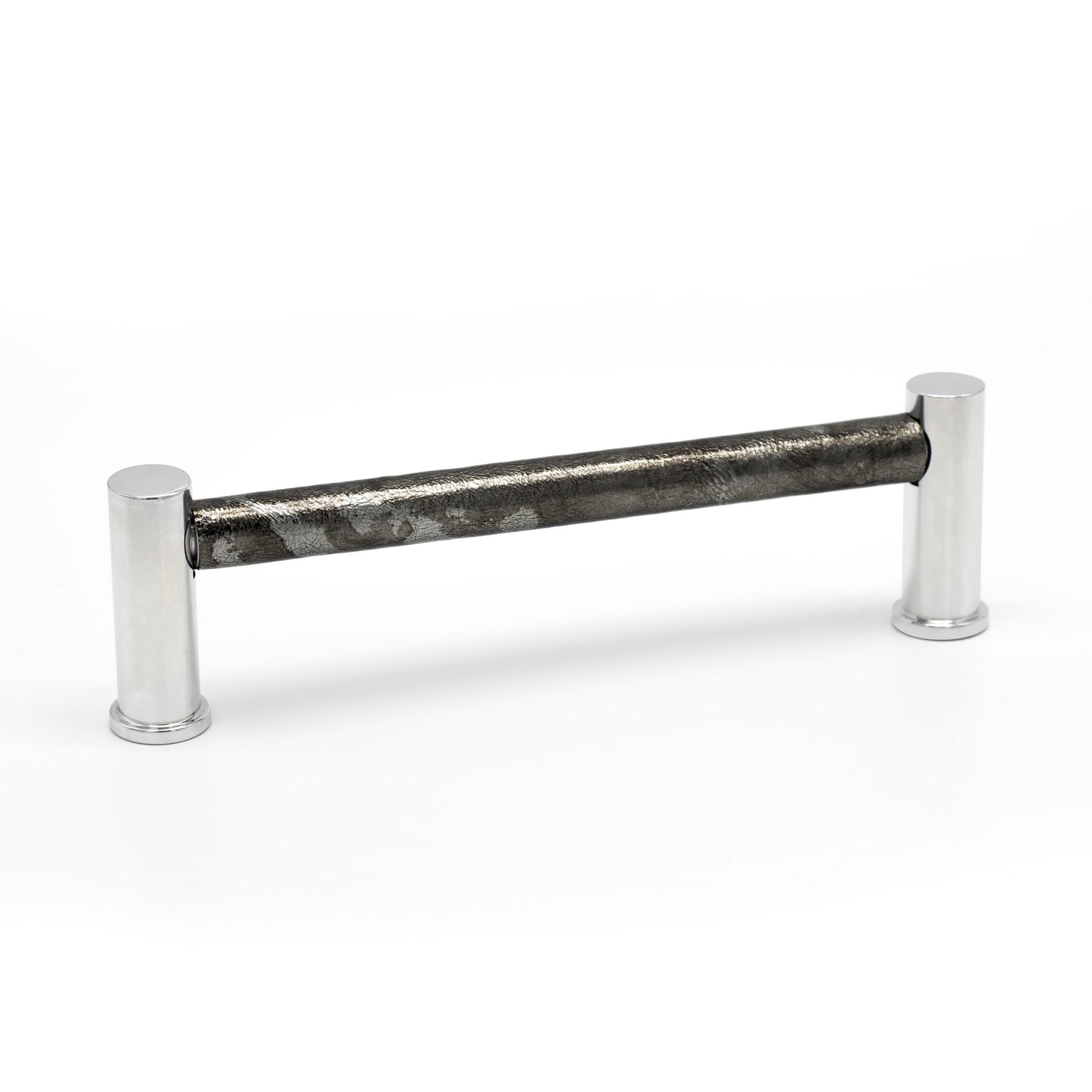 Pillar Round Pull - Polished Finish with Smokey Mirrored Leather | Di Lusso Hardware-PL106